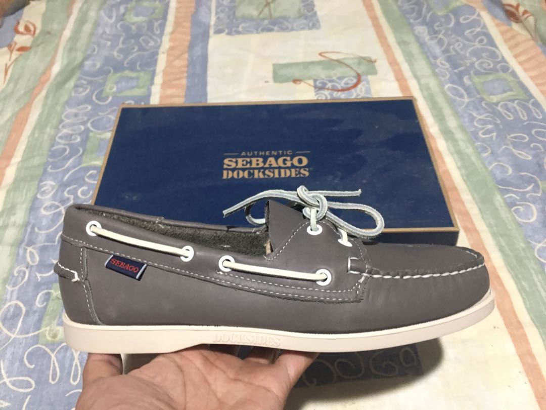 sebago docksides grey