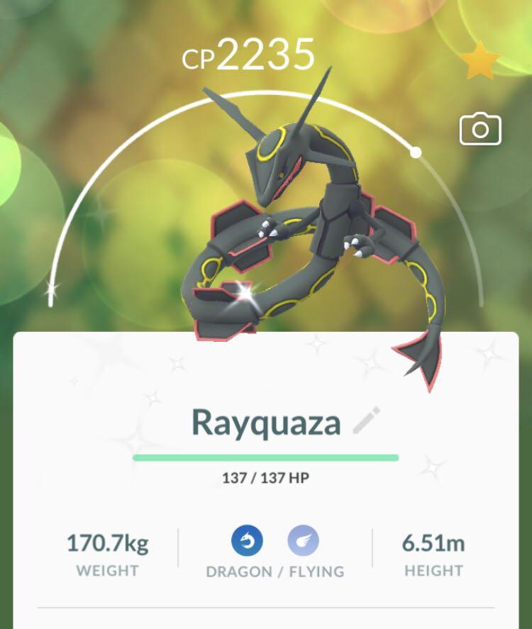 Shiny Rayquaza Pokemon Go Toys Games Video Gaming In Game Products On Carousell