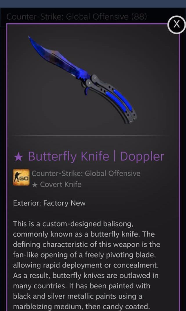 Skin CSGO (Butterfly Knife & AWP Dragon Lore), Video Game, Game di