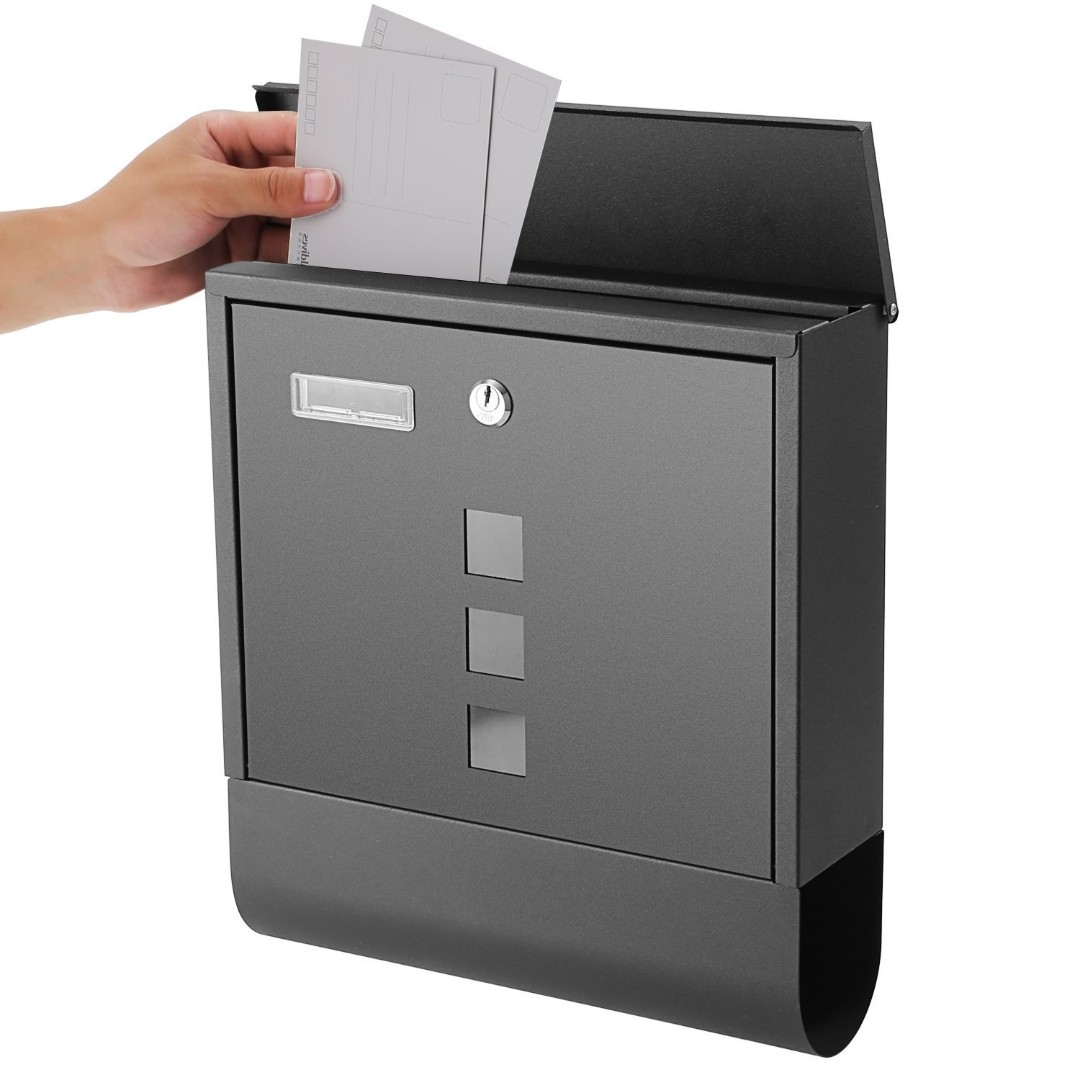 Stainless Steel Letter Mail Post Box Wall Mountable With Newspaper