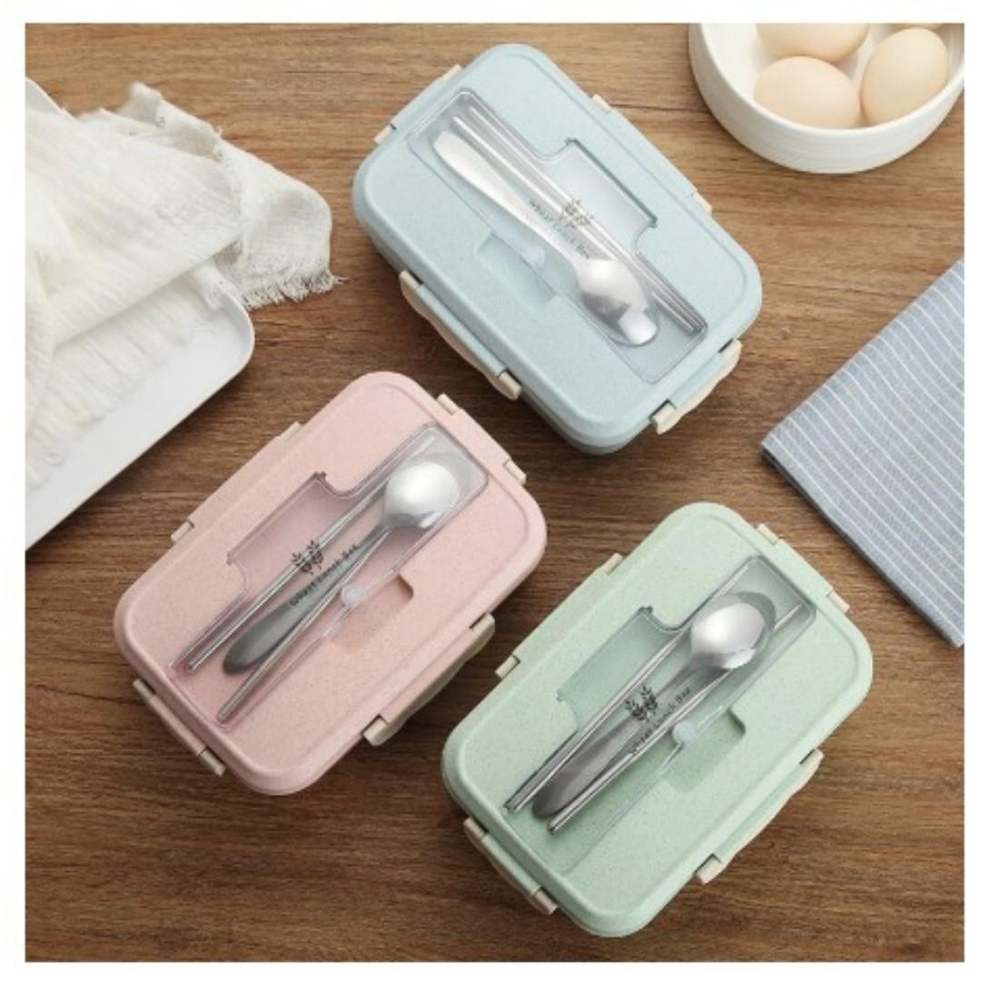 WHEAT STRAW BENTO LUNCH BOX WITH UTENSILS (Category: Storage Boxes & Baskets) located in Manila. Submitted by christimjose09 (Listing ID 244240352, Image 2). Description: Product details: ✔️ Made of food grade material, green healthy wheat straw, non-toxic and safe. ✔️Vent holes can be used to release the pressure in the lunch box, open the vents holes, can be heating directly by the microwave. ✔️Freezer safe / Dishwasher safe / Microwave safe ✔️
