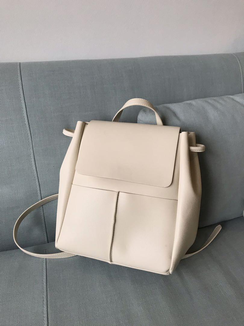 zara white backpack
