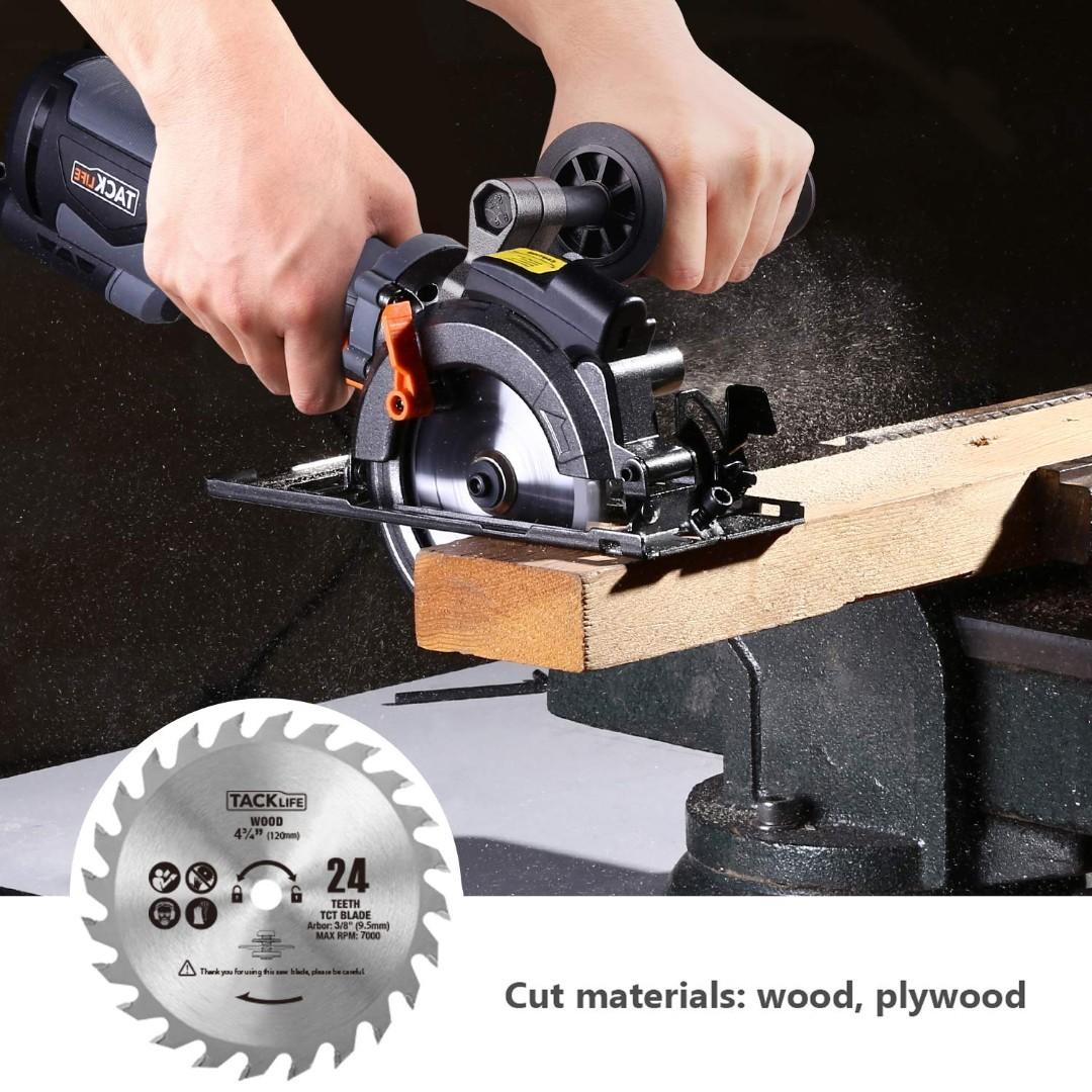 Tacklife circular saw with metal shop handle