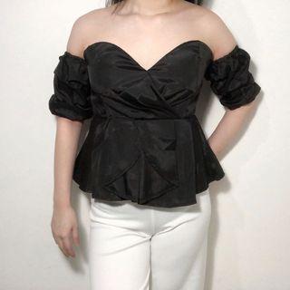 Black Sabrina Top