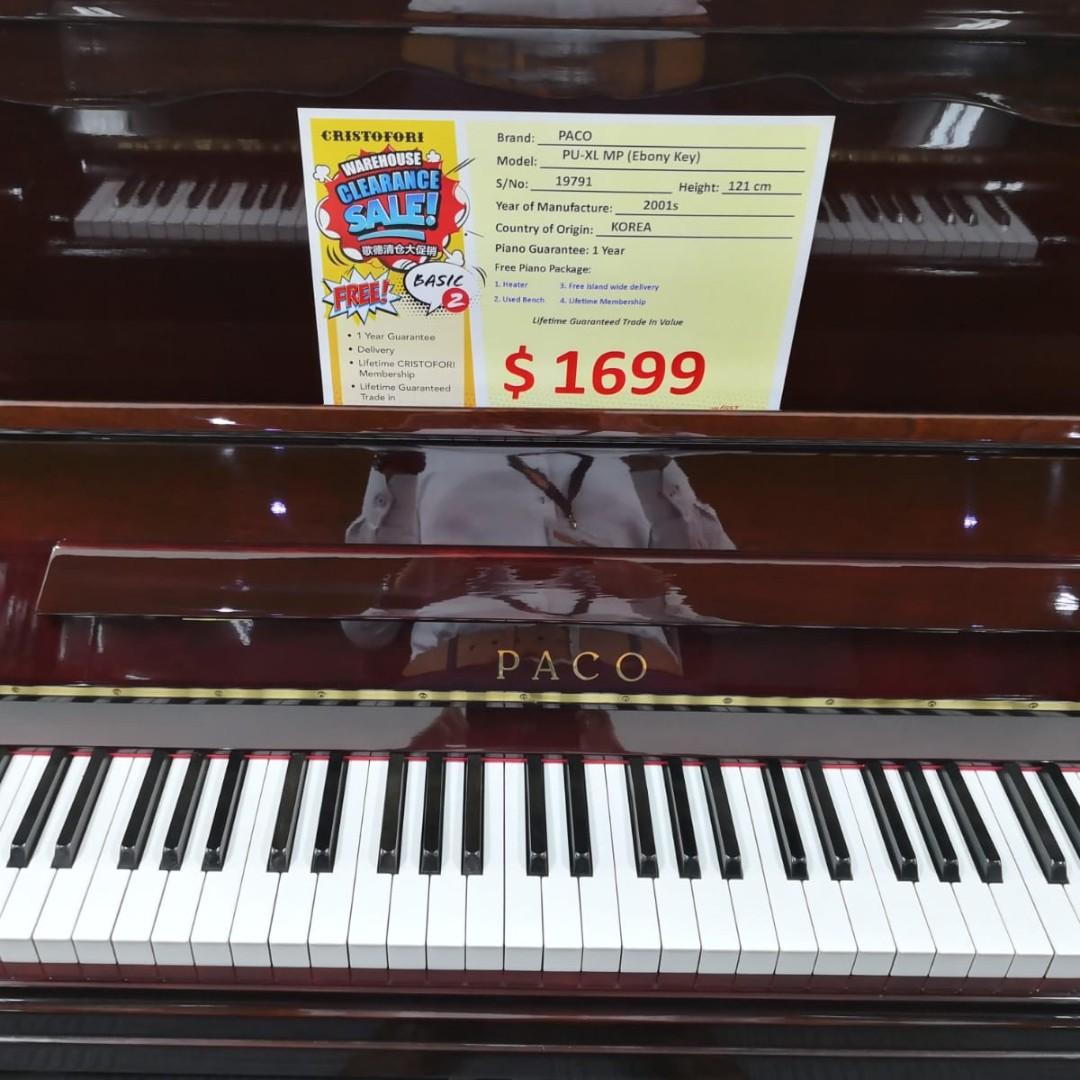Pre Owned Piano Paco Pu Xl Mp Ebony Key 1 Year Guarantee