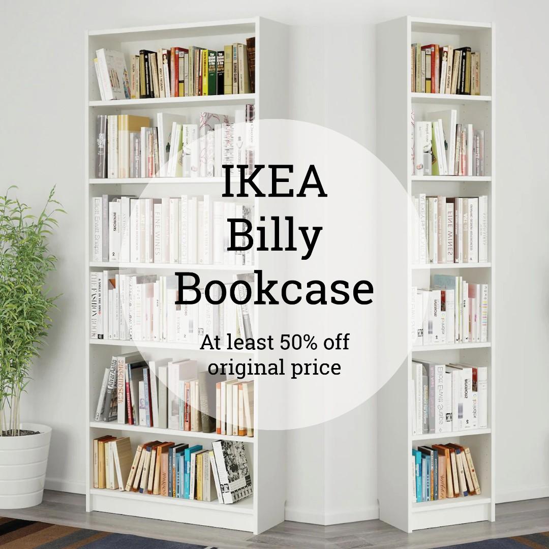 50 Off Ikea Billy Bookcase White Furniture Shelves Drawers