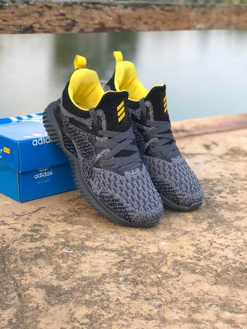 Adidas alphabounce beyond grey yellow hot sale