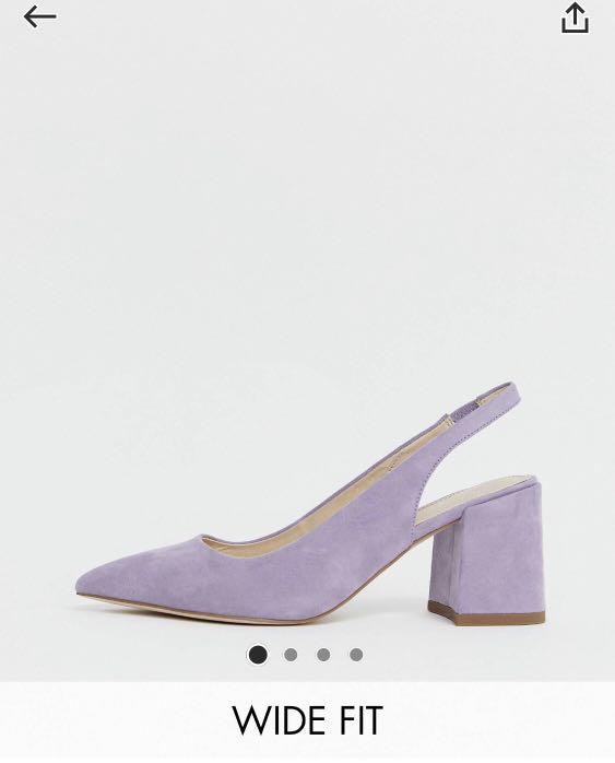 ASOS Wide fit heels in lilac, Women's 