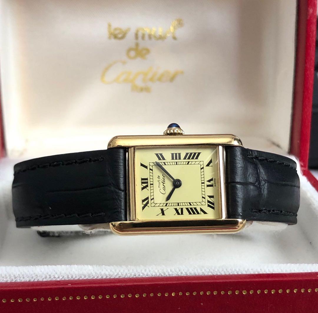Cartier tank vintage winding watch 