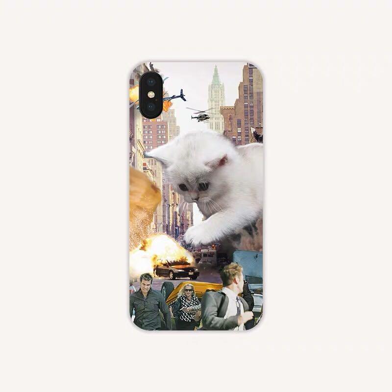 白貓攻擊地球惡搞case 電子產品 電話 平板電腦裝飾 Carousell