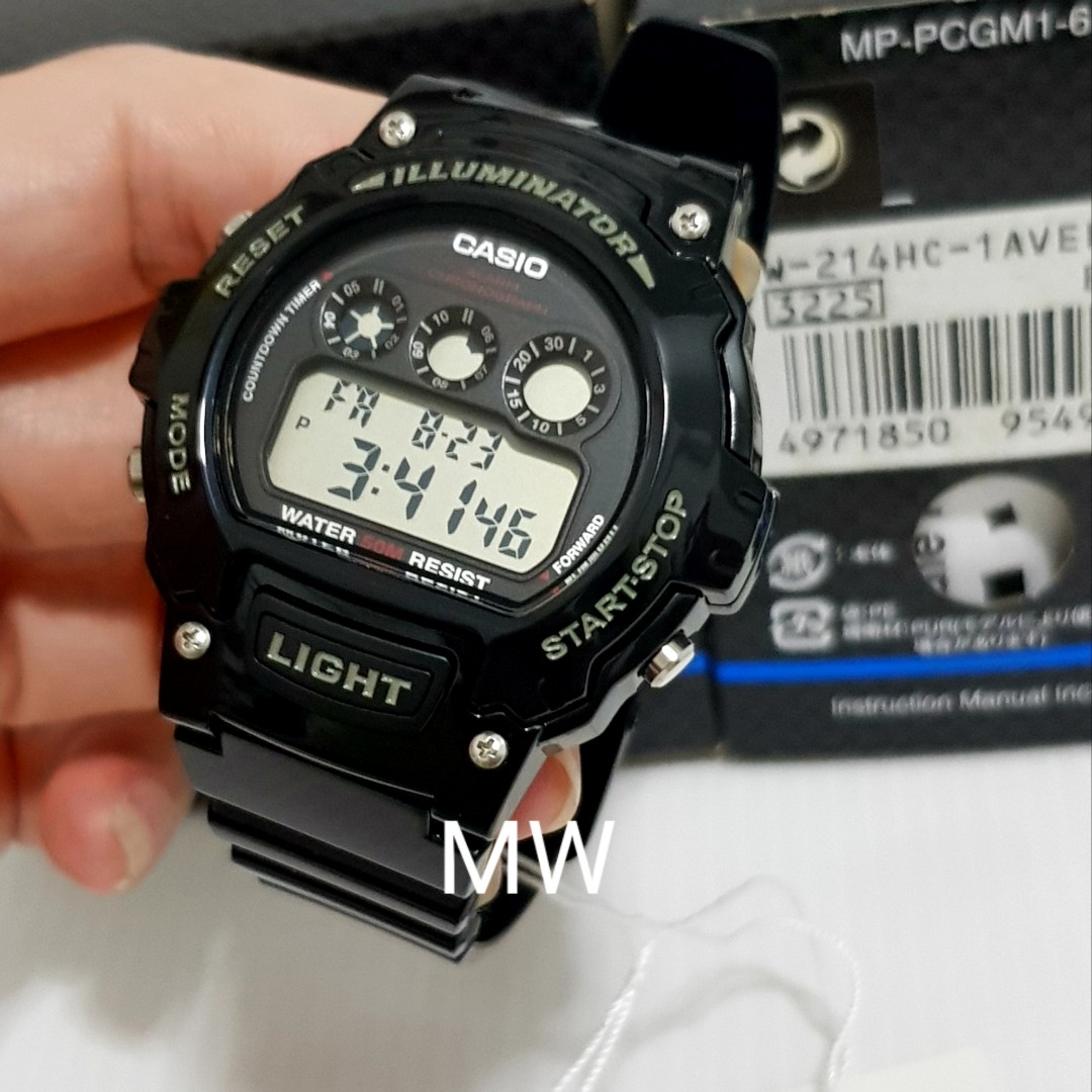 Casio men's chronograph hotsell black resin strap watch