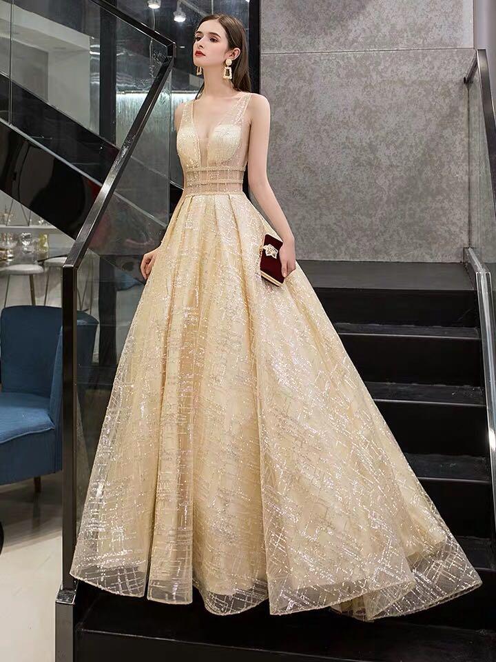 Elegant gold sales evening gowns