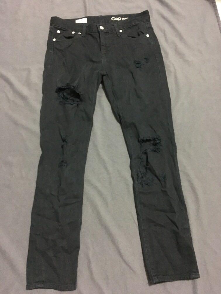 gap black ripped jeans