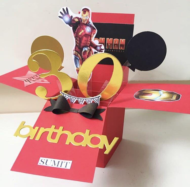 Happy 30 Birthday Ironman Handmade Pop Up Card Design Craft Handmade Craft On Carousell Send to friends for their birthdays and pick their favorite characters or celebrities, like elsa, anna, olaf happy 30 birthday ironman handmade pop up card