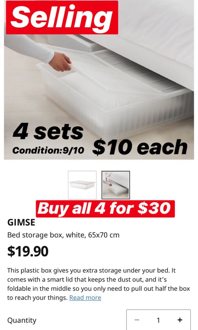 Ikea Bed Storage Box, Furniture & Home Living, Home Improvement