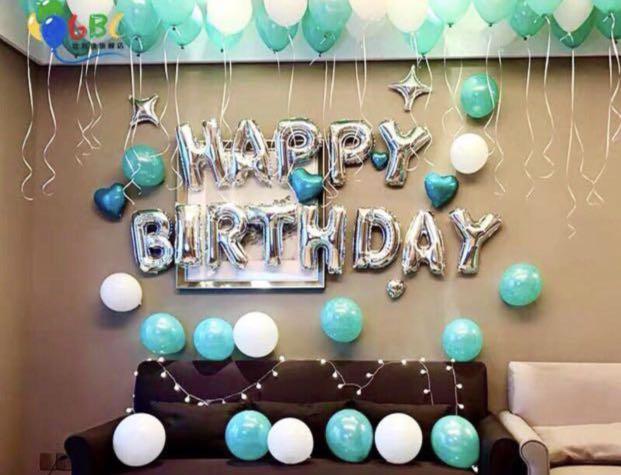 In Stock Tiffany Blue Adult Theme Happy Birthday Party Decoration