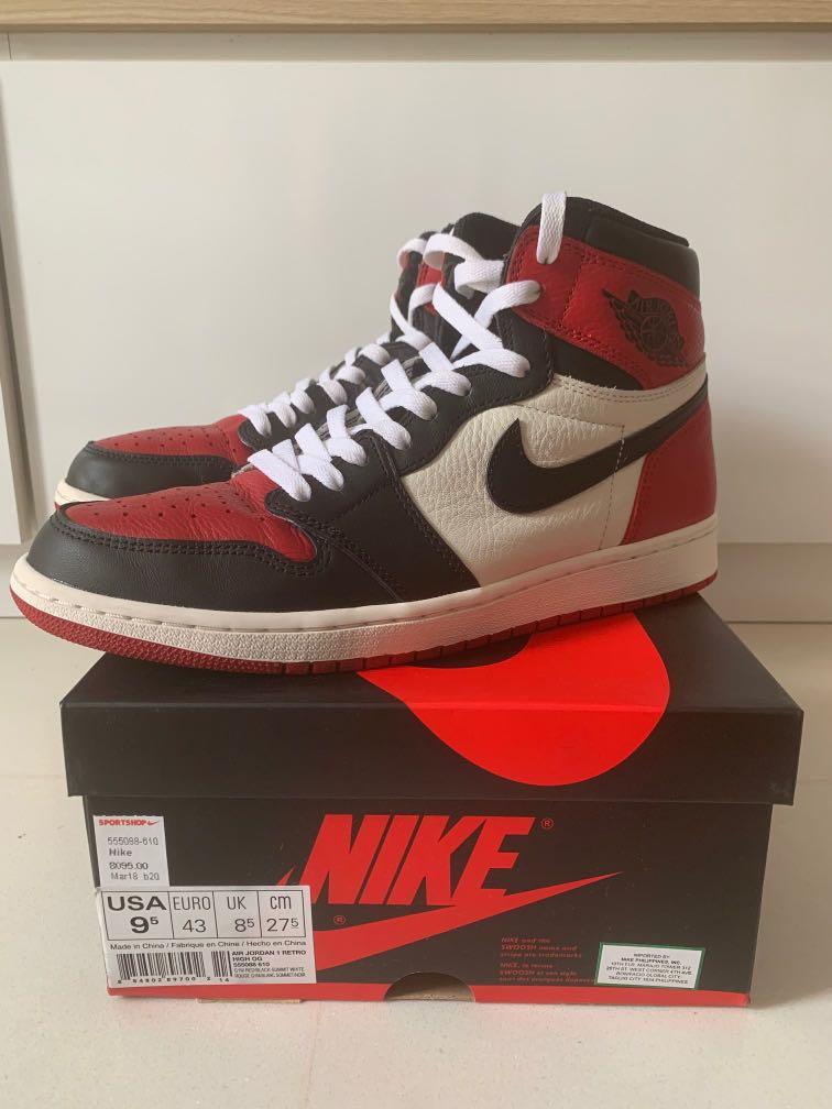 bred 1 white laces