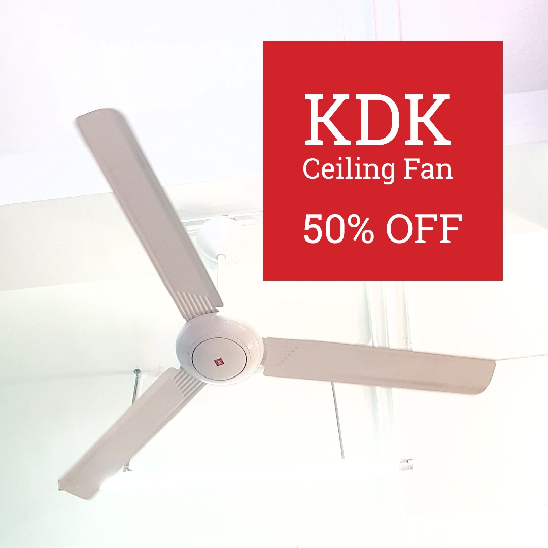 KDK 3 Blade Ceiling Fan 150cm White (USED), Furniture & Home Living