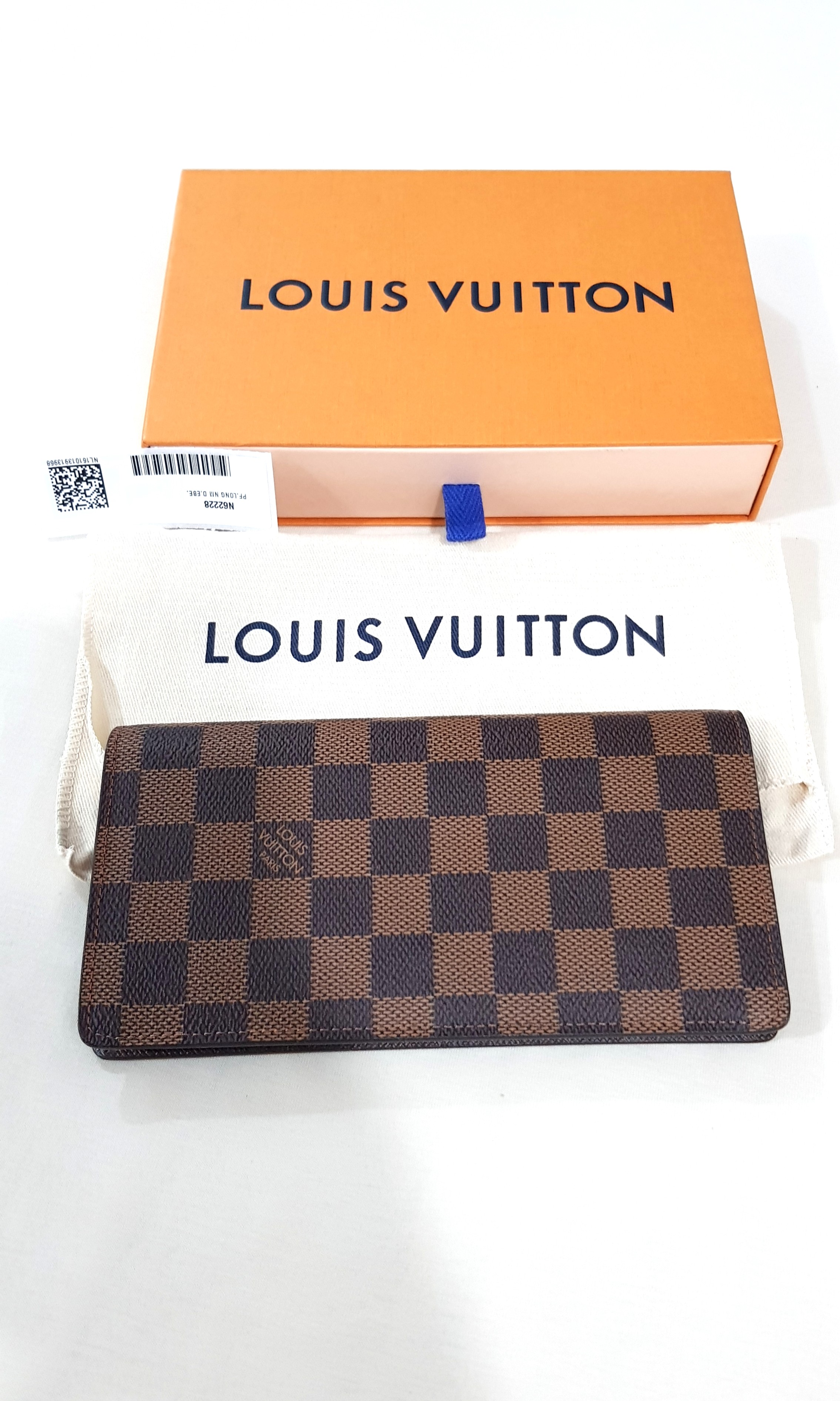 Louis Vuitton Damier Ebene Brazza Long Wallet 