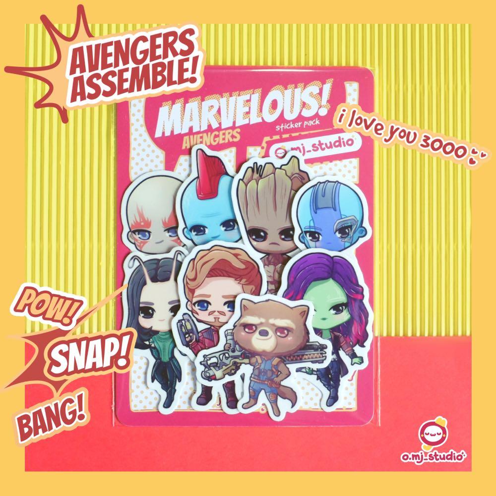 Marvel Rectangle Sticker Marvel Stickers, Hobbies & Toys, Stationery & Craft, Art & Prints on ...