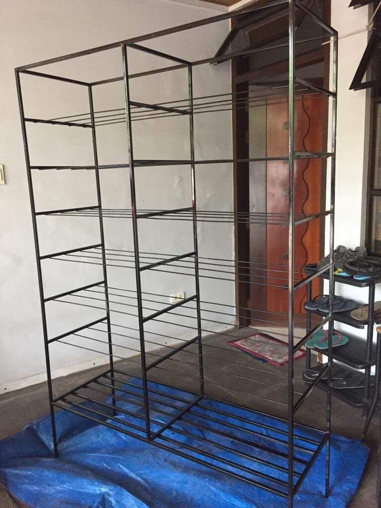 stainless steel shoe racks on Metal Shoe Rack Furniture Home Living Home Improvement Organization Clothes Drying Rack On Carousell