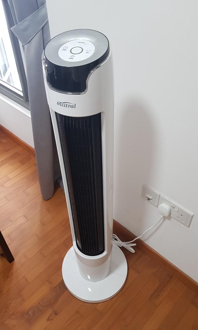 Mistral Standing Tower Fan with Remote, Furniture & Home Living