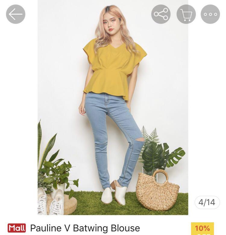 Mustard batwing Blouse