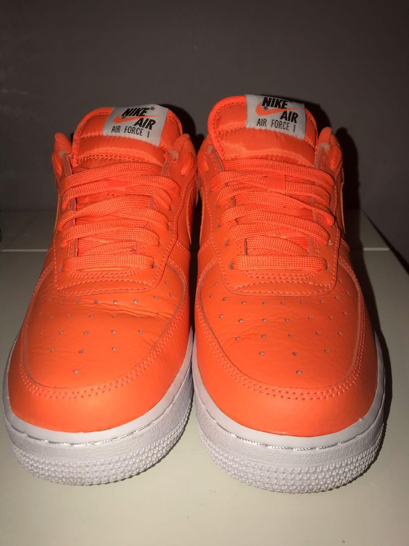 neon orange air force ones