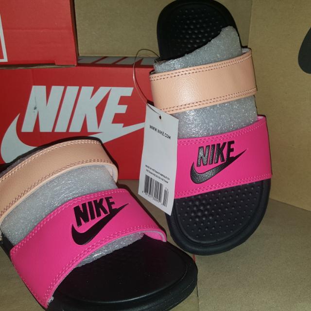 nike benassi peach