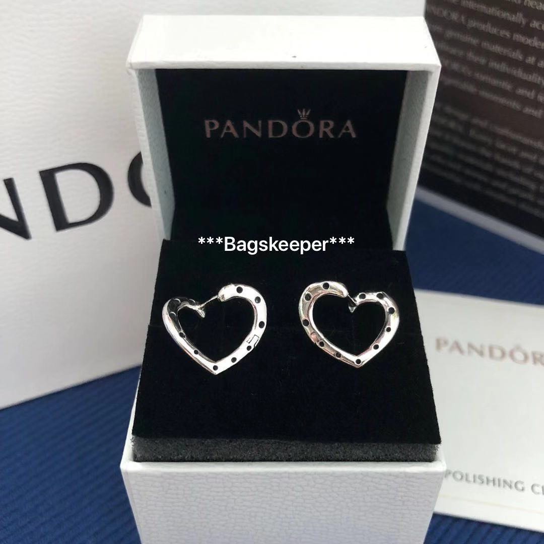 PANDORA Bright Hearts Hoop Earrings 