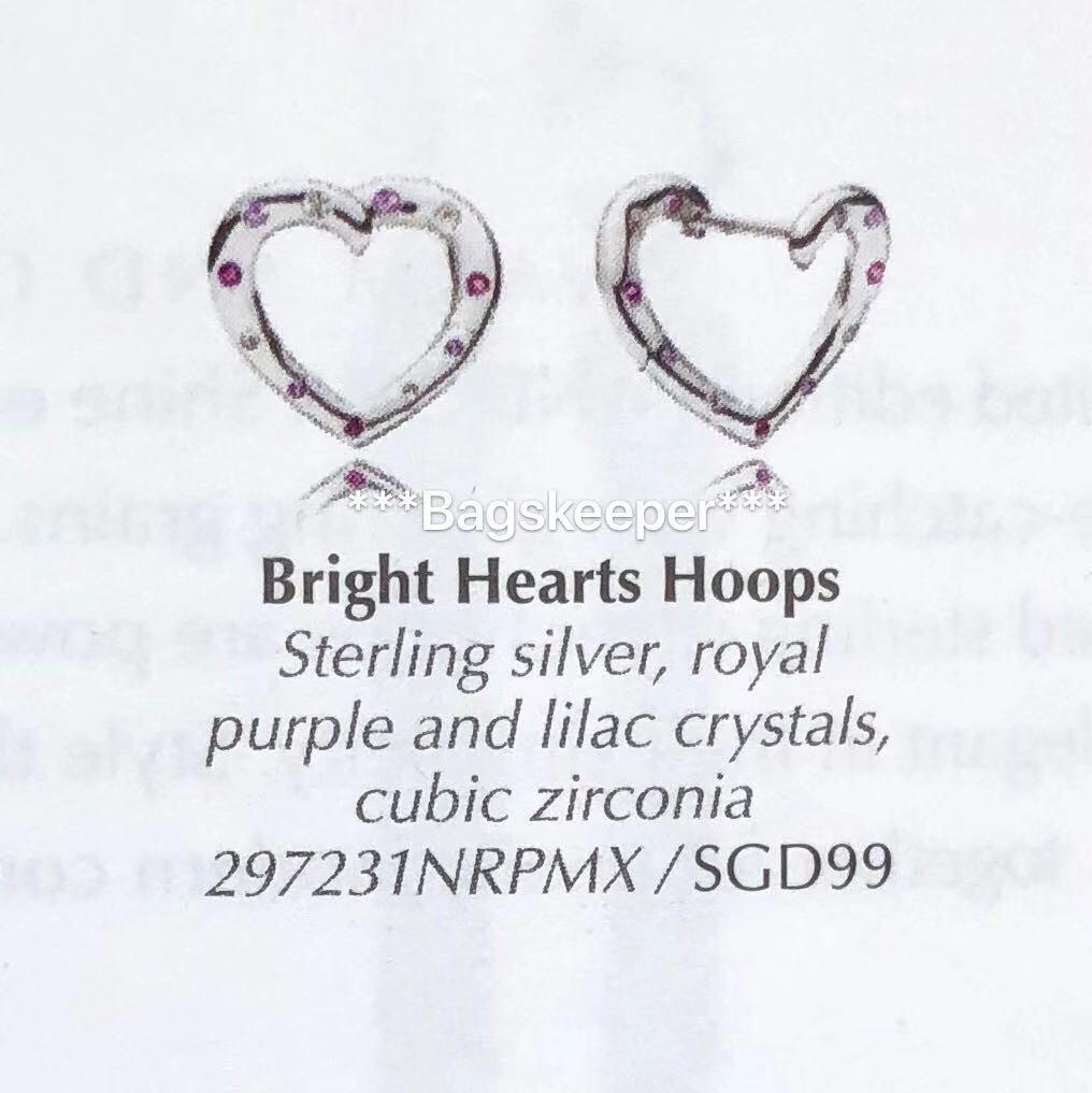PANDORA Bright Hearts Hoop Earrings 