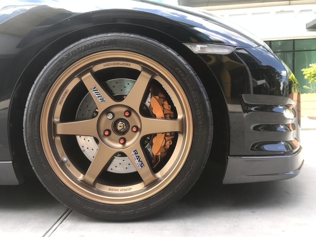 Rays TE37 Rims R35 GTR, Car Accessories, Tyres & Rims on Carousell