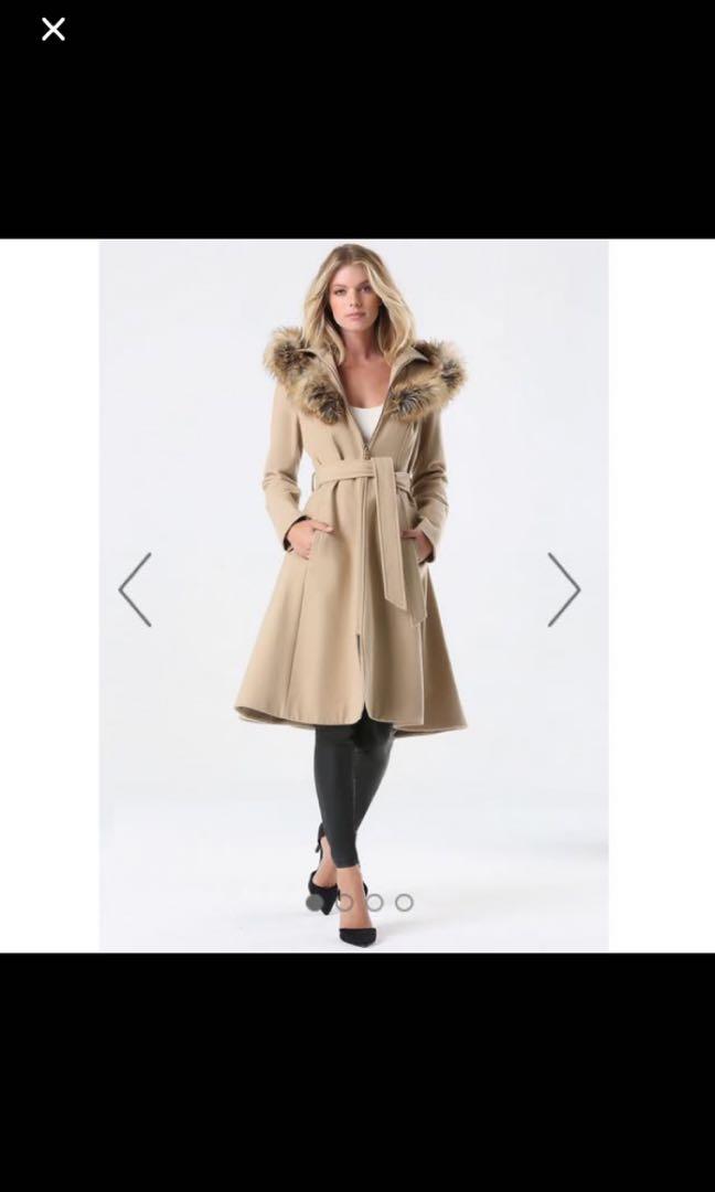 Maxi winter coat with hood top