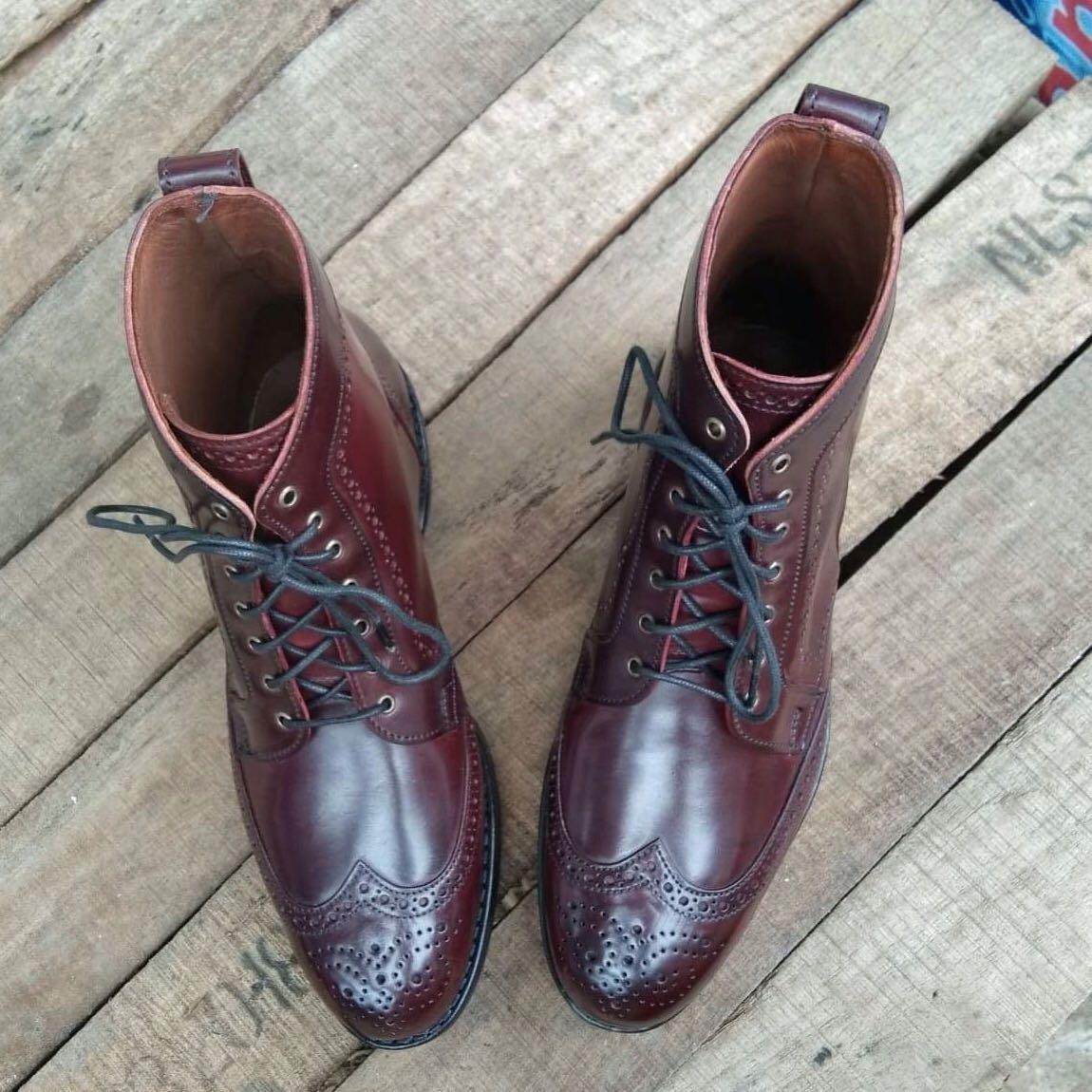Dalton wingtip dress boots store with dainite rubber sole