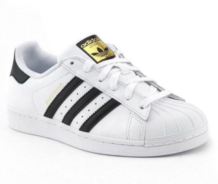Superstar Adidas (white with black stripes), Sports, Sports Apparel on  Carousell