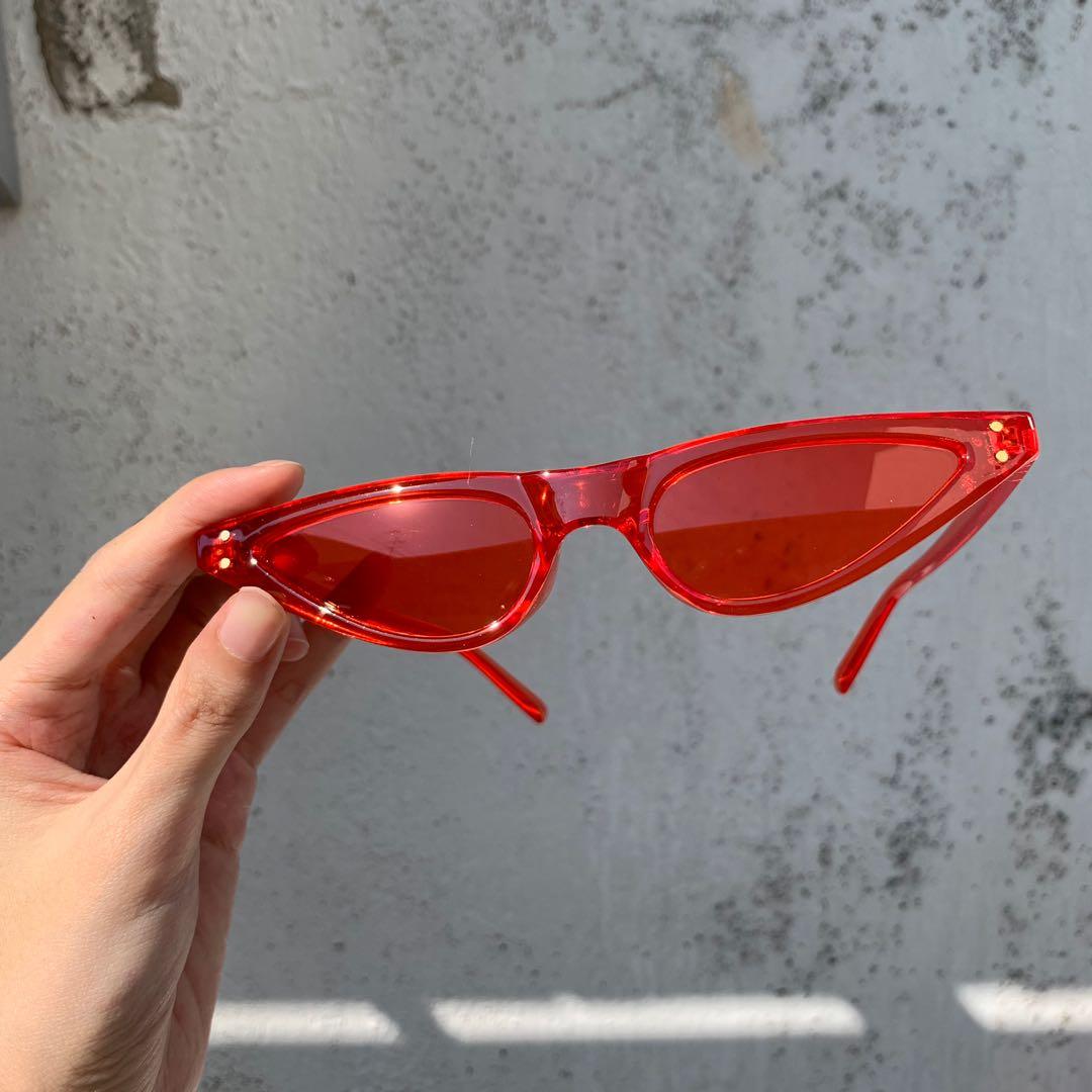 Vintage Red Cat Eye Sunglasses Women S Fashion Accessories Eyewear Sunglasses On Carousell