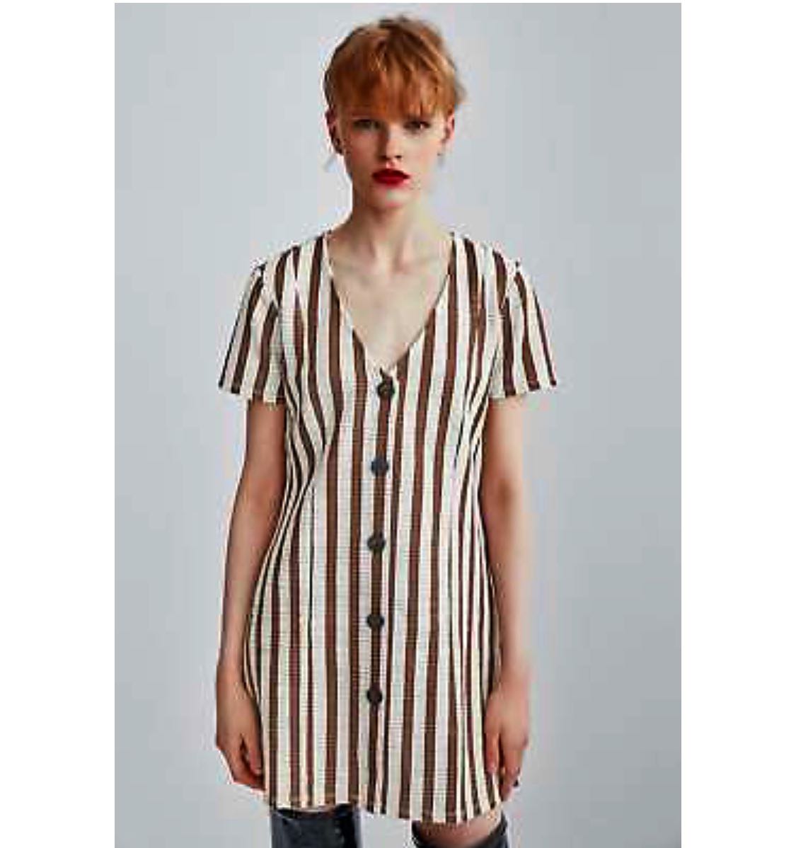 zara button up dress