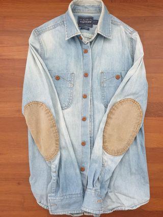 Denim Shirt with Elbow Patch