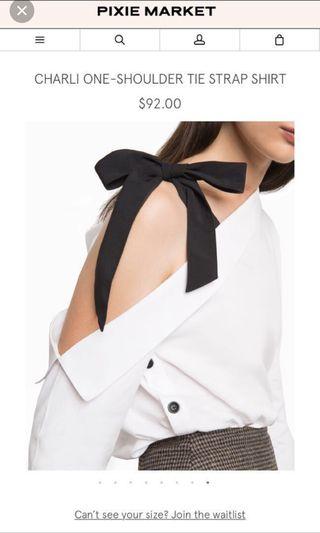 Pixie market one shoulder tie strap shirt *price dropped*