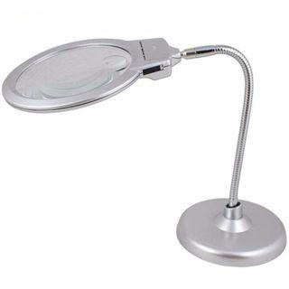 Illuminated Reading Magnifying Magnifier Glass Desktop Table Watch Cellphone Repair Stand Loupe LED Lamps