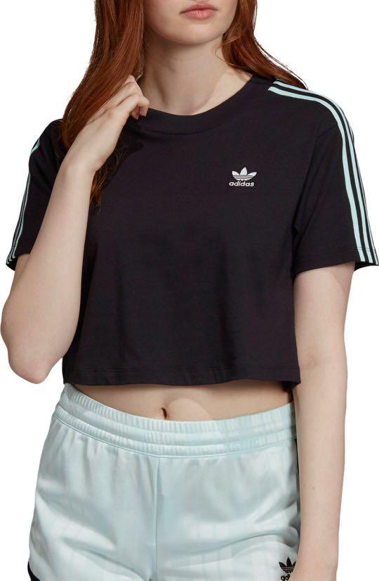 adidas cropped tee black