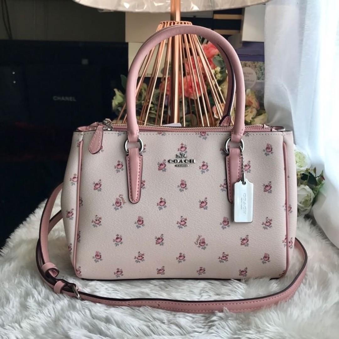 Authentic Coach Mini Surrey Carryall with Floral Ditsy Print F66928