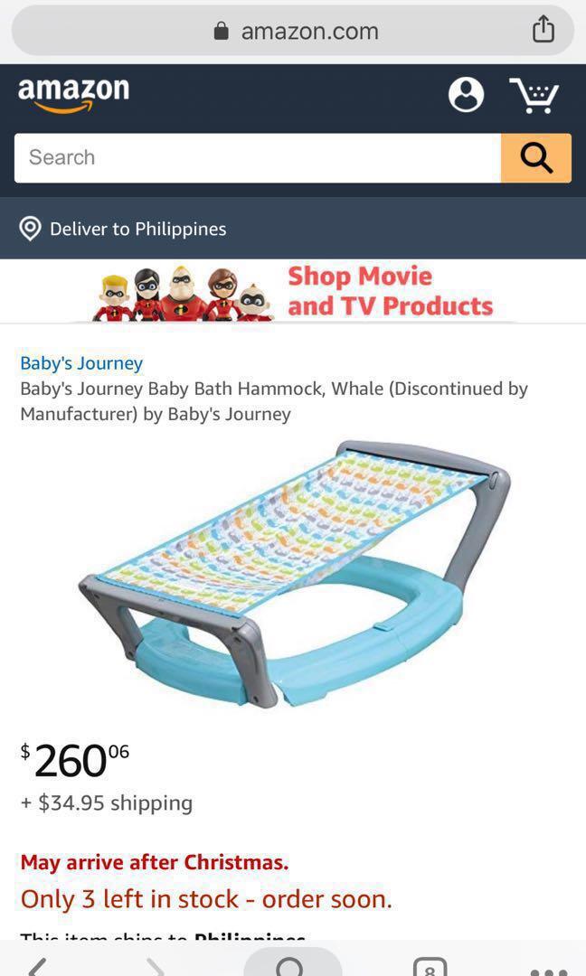 Baby’s journey bath hammock from USA, Babies & Kids, Bathing & Changing