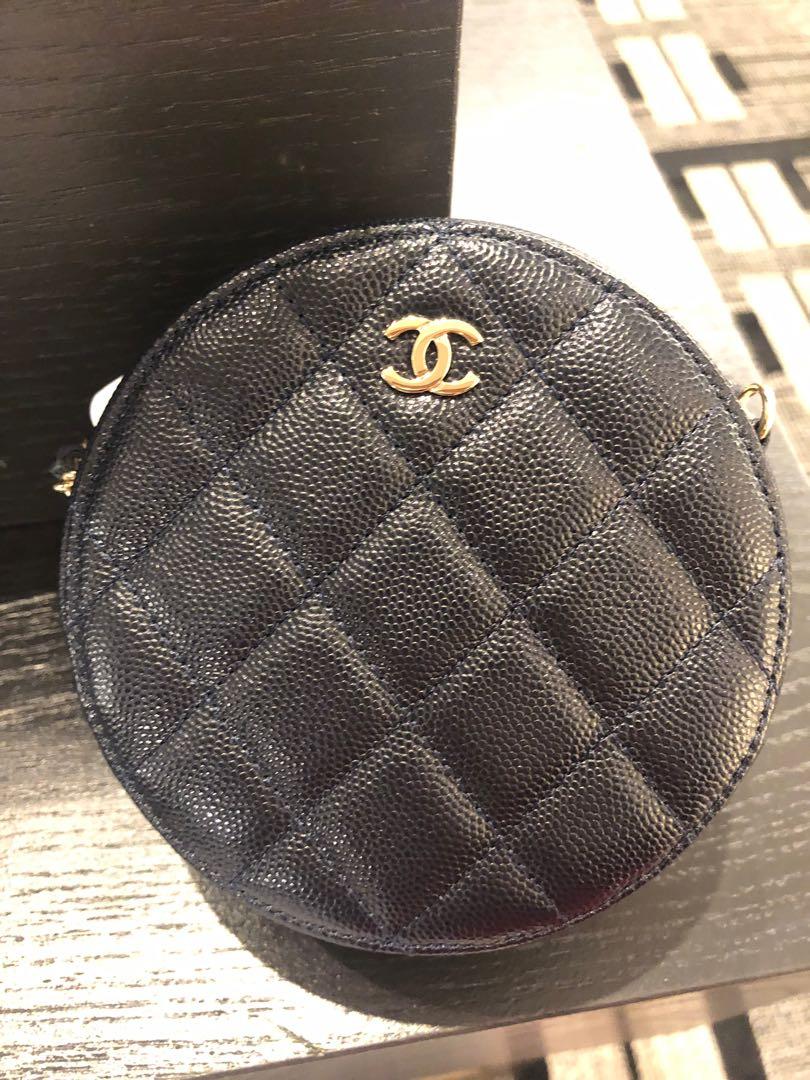 chanel circle clutch with chain