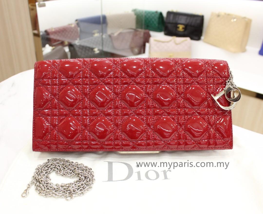 Lady dior patent leather wallet Dior Red in Patent leather - 35643452
