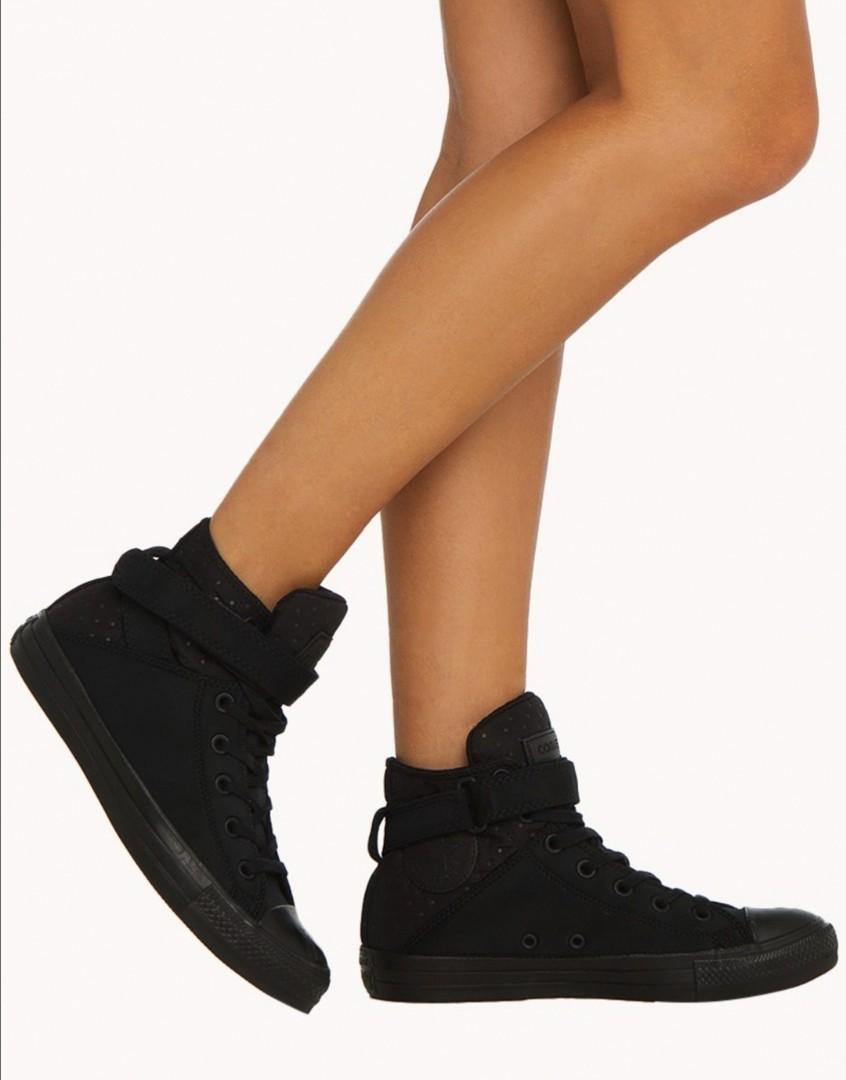 CONVERSE ALL STAR BREA NEOPRENE HIGH TOP CHUCK TAYLOR SNEAKERS IN FULL  BLACK, Women's Fashion, Shoes, Sneakers on Carousell