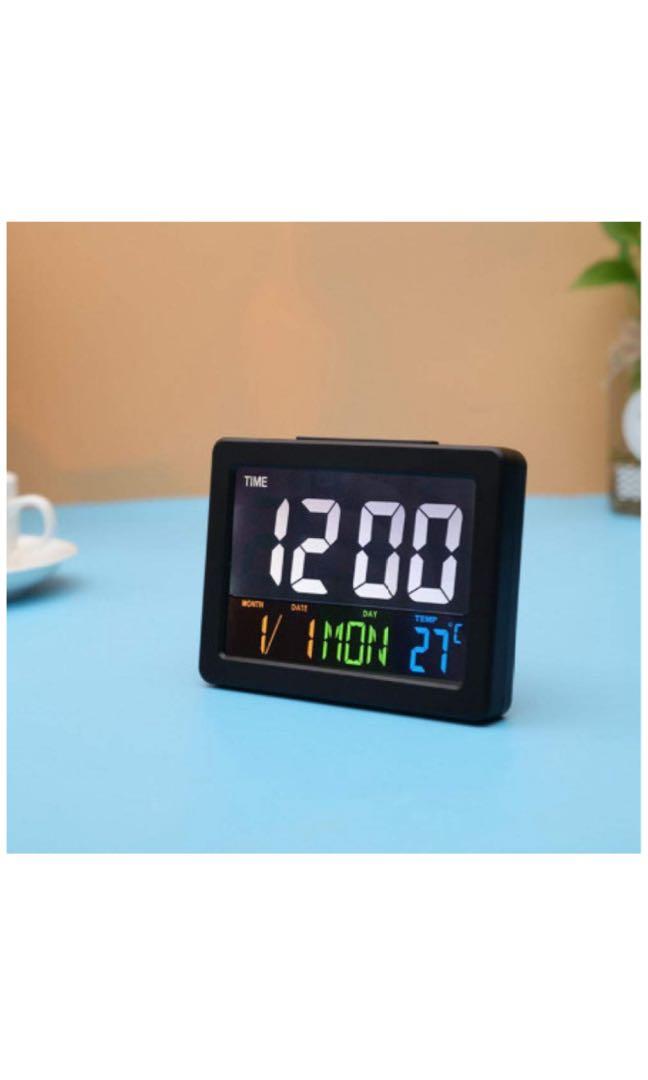 Electronic Alarm Clock Color Large Screen Multi Function Digital
