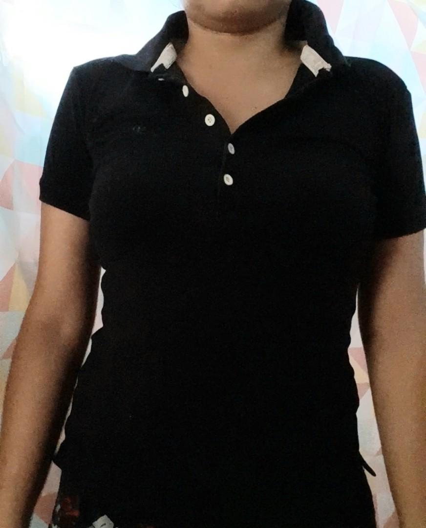 Esprit De Corps Polo Shirt #HBDCarousell (Category: Others Tops) located in Cebu City. Submitted by nunca (Listing ID 244615781, Image 2). Description: Authentic and rarely used. Definitely not ukay or thrifted. Interesting bead detail at the back. Buy now! Every girl needs a black polo shirt - let this be yours..