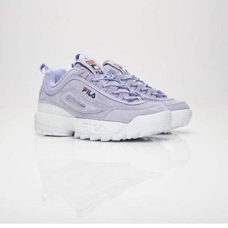 purple suede fila shoes