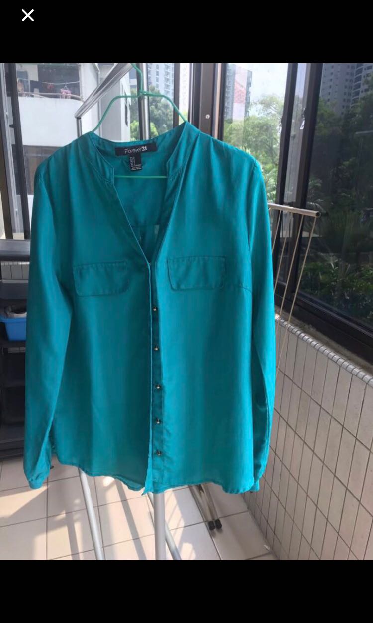 turquoise blouse forever 21